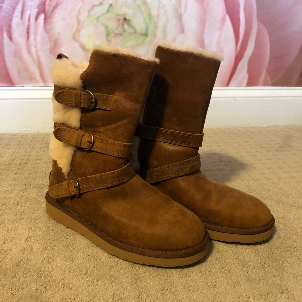 Women’s Tan Suede Shearling Lined Winter Boots
